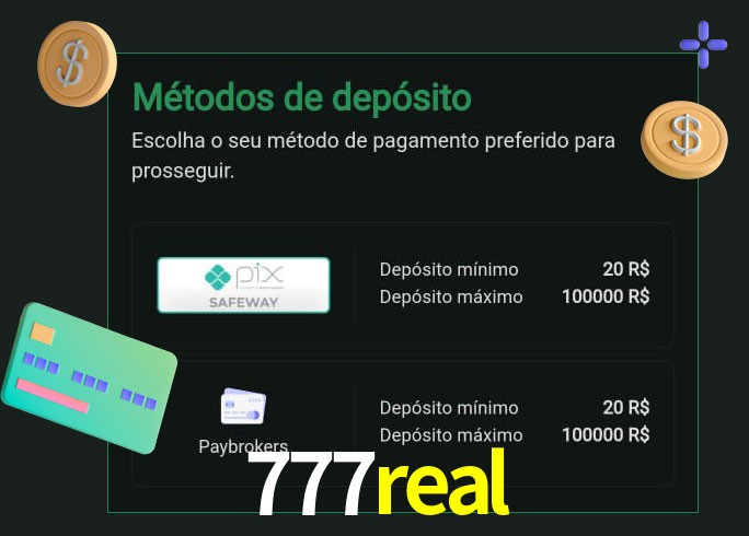 O cassino 777real oferece uma grande variedade de métodos de pagamento